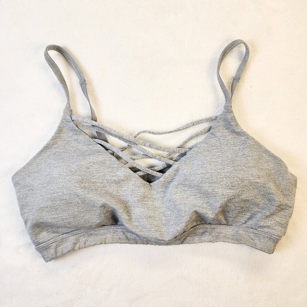 Forever 21 Sports Bra Womens Large Light Grey Double Lined Yoga